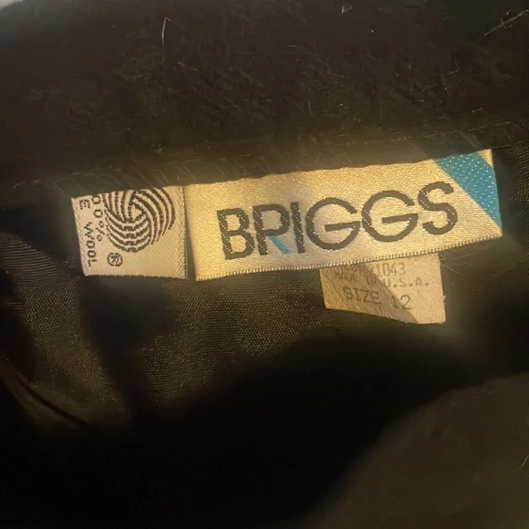 Vintage Briggs Made In The USA Size 12 Black Wool Skirt Academia career mod - Picture 6 of 7